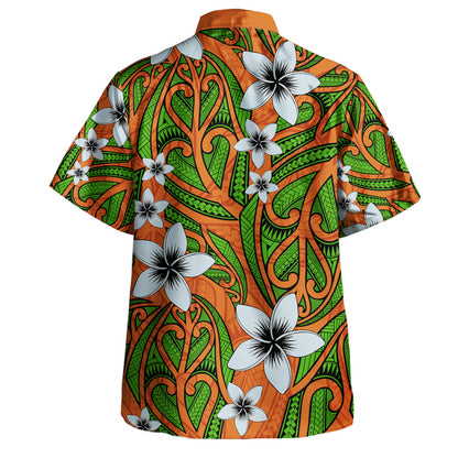Polynesian Hawaiian Shirt Maori Pattern Plumeria