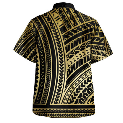 Polynesian Hawaiian Shirt Polynesia Pattern Gold