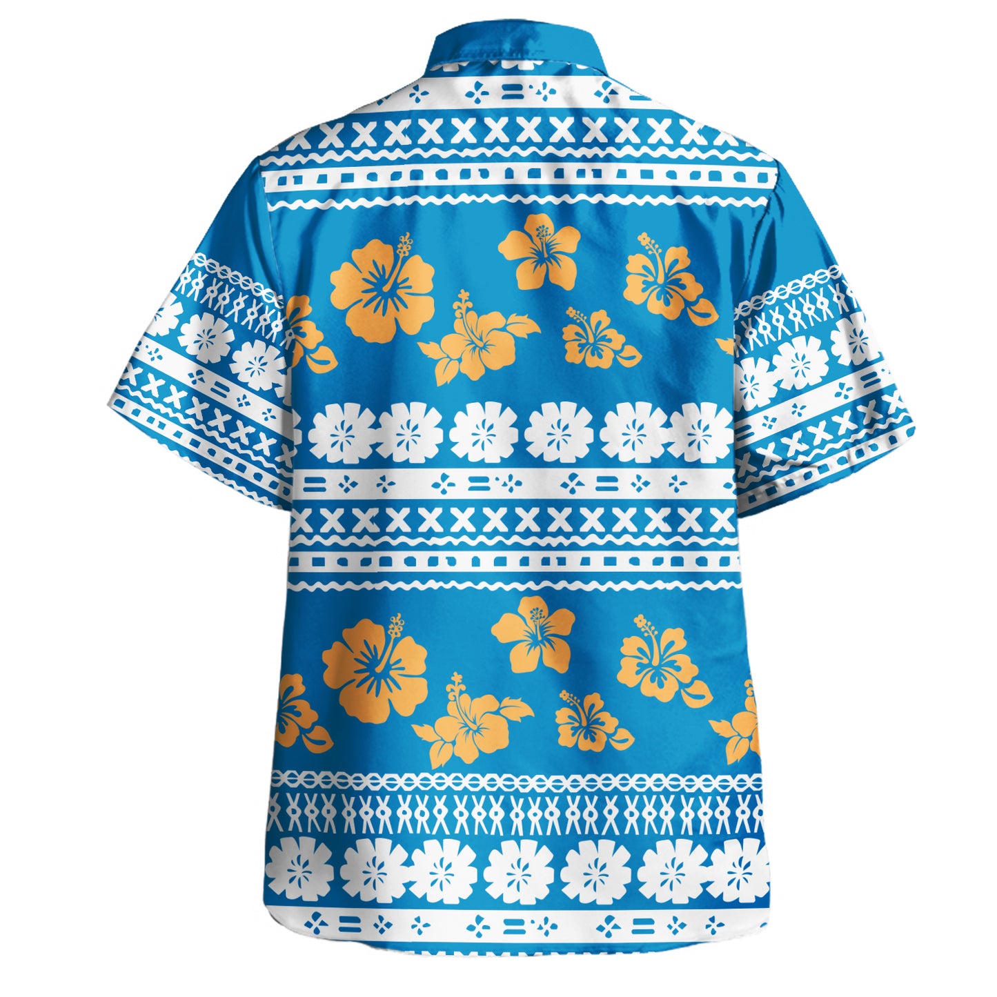 Fiji Combo Off Shoulder Long Dress And Shirt Tapa Flower Fabric Print