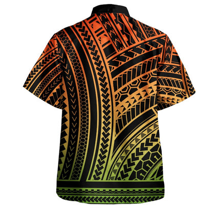 Hawaii Combo Short Sleeve Dress And Shirt Polynesian Pattern Tattoo Reggae