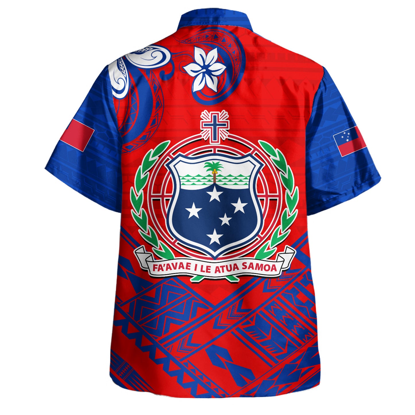 Samoa Hawaiian Shirt Polynesian Pattern With Coat Of Arms