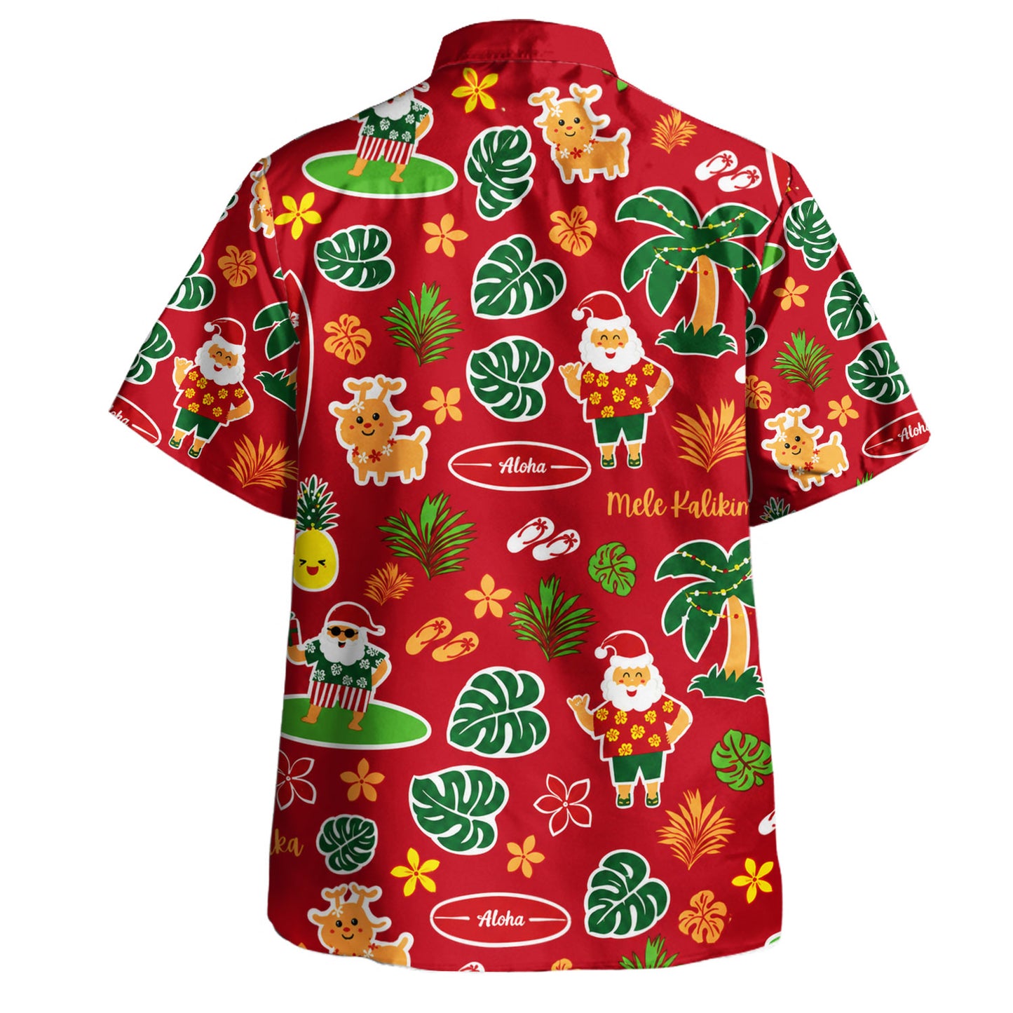 Hawaii Hawaiian Shirt Mele Kalikimaka Santa Surf Style
