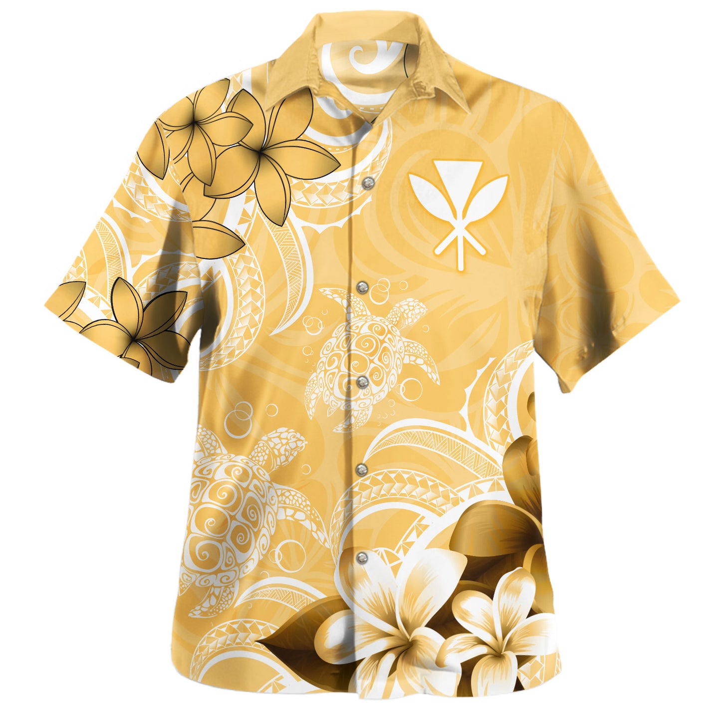 Hawaii Hawaiian Shirt Kanaka Maoli Turtle Plumeria Tribal Style