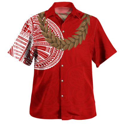 Samoa Hawaiian Shirt Tattoo Roman Reigns With Ula Fala Style Brown