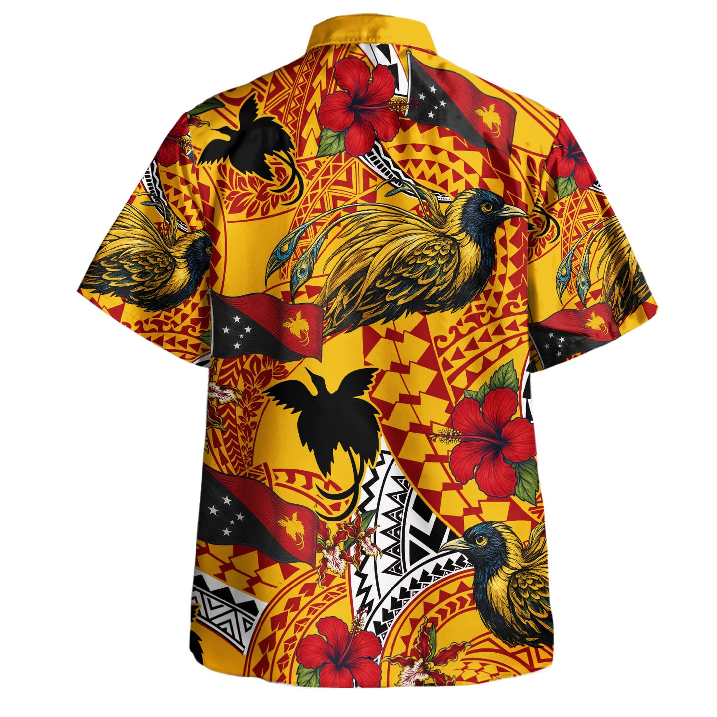 Papua New Guinea Hawaiian Shirt Bird Of Paradise Flag Tribal Style