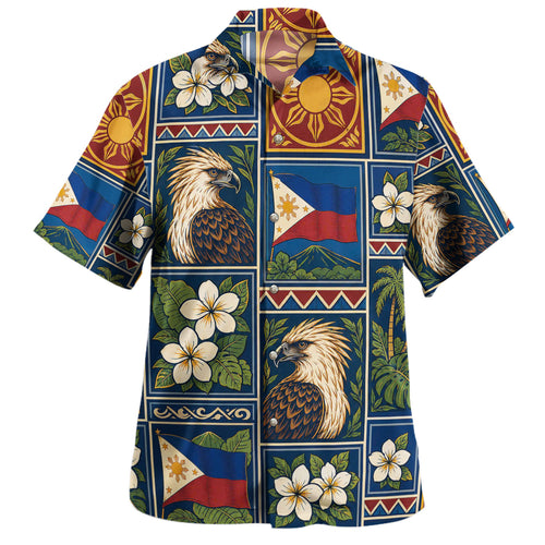 Philippines Filipinos Hawaiian Shirt Eagle Sun Flag Sampaguita Panel Style
