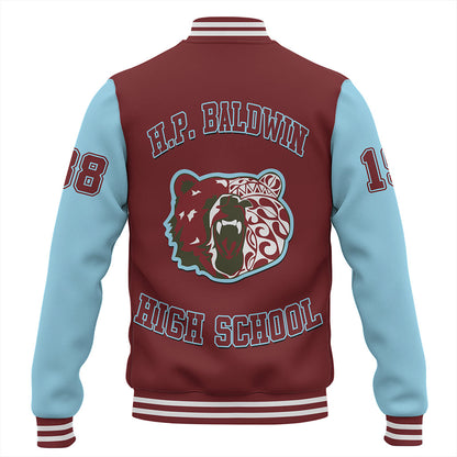 Hawaii Baseball Jacket Henry Perrine Baldwin High School Polynesian Letters Style