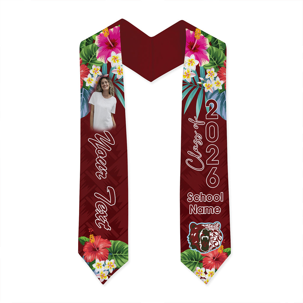 Hawaii Graduation Stole Custom Henry Perrine Baldwin High School Class 2026 Tropical Hibiscus Island Style