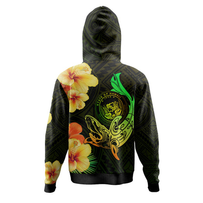 Hawaii Polynesian Hoodie - Custom Hawaii Sharks Tribal Patterns Green