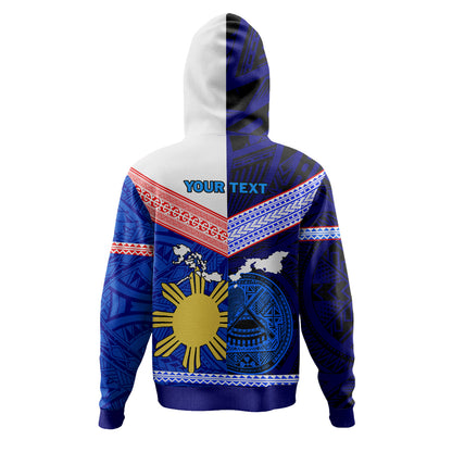 Philippines And American Samoa Hoodie - Mix Country Polynesian Tribal Style