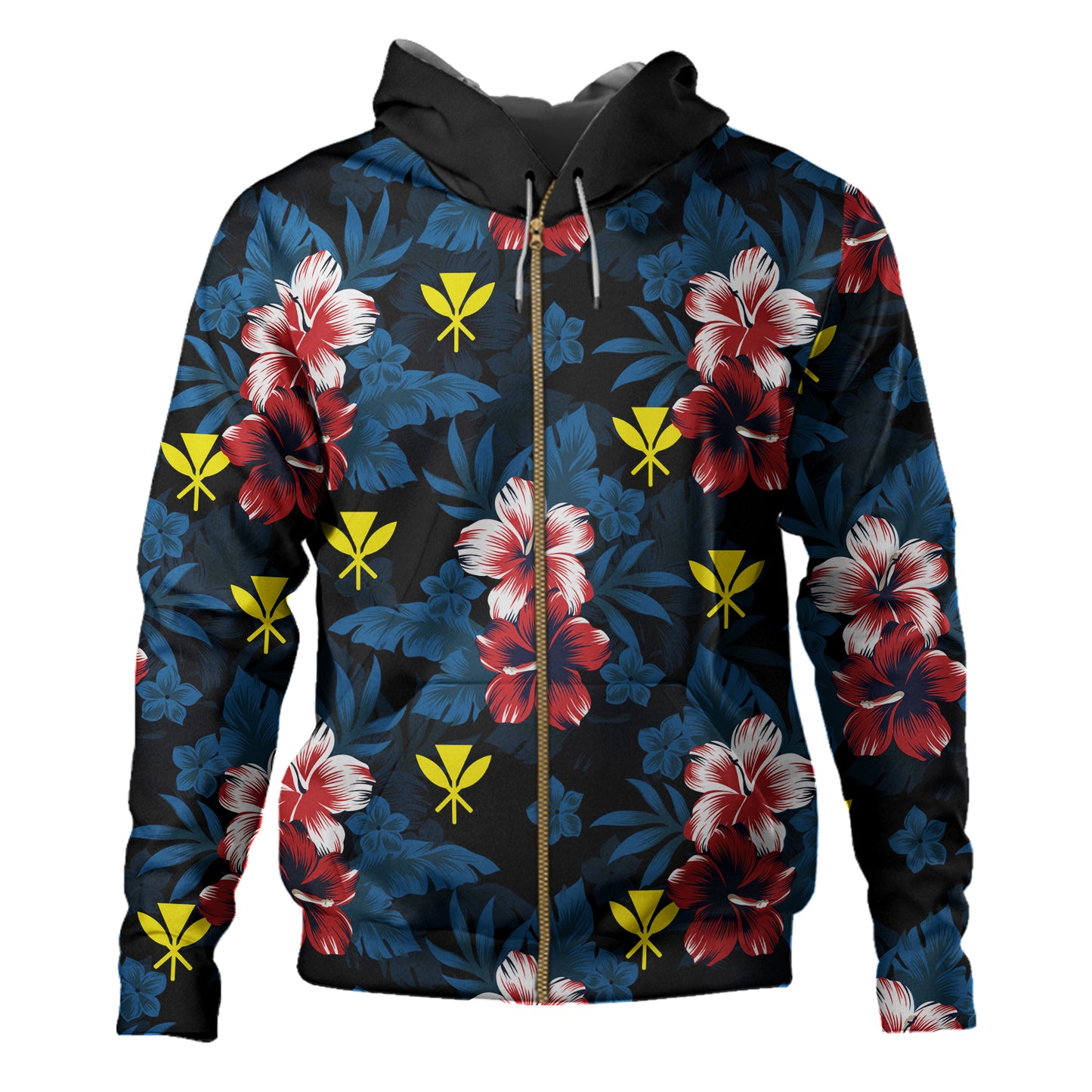 Hawaii Hoodie Kanaka Islands Pattern Floral