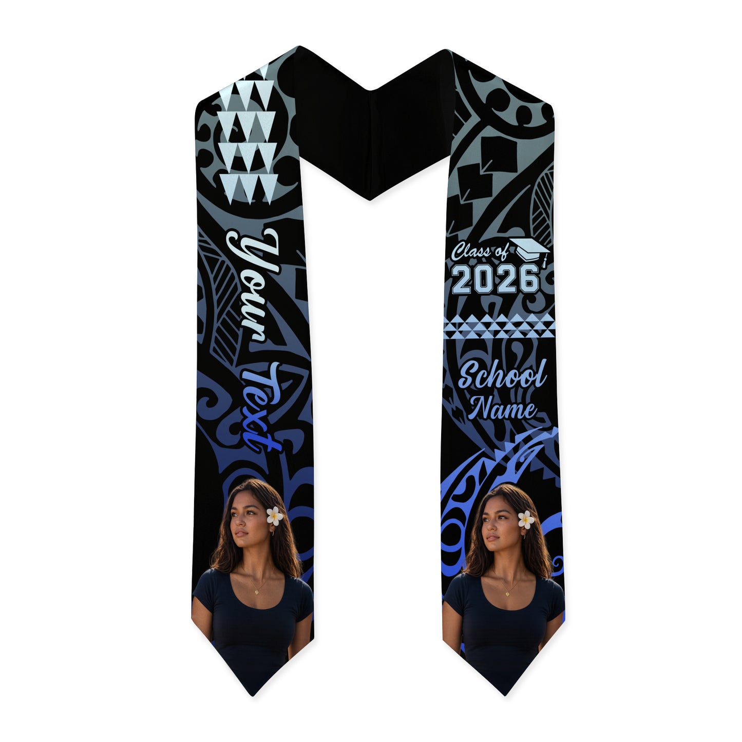 Hawaii Graduation Stole Custom Class 2026 Image Kakau Style