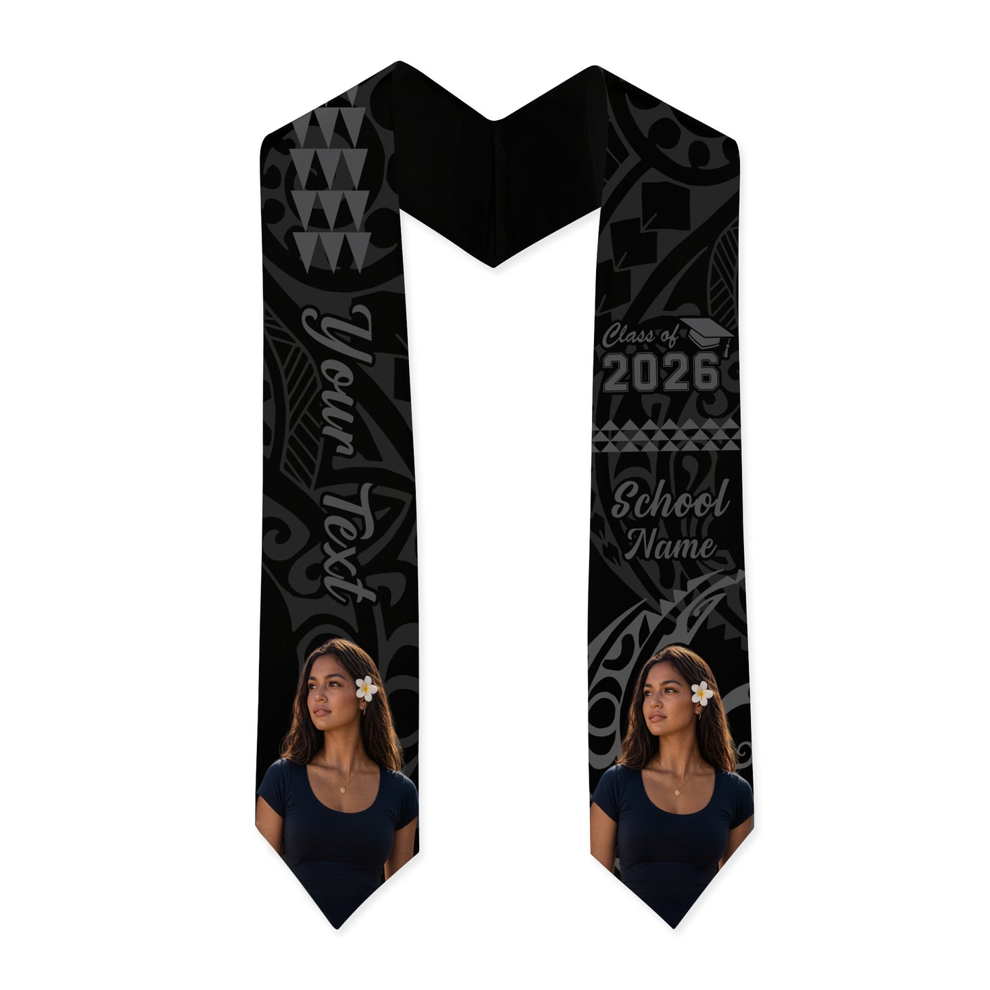 Hawaii Graduation Stole Custom Class 2026 Image Kakau Style