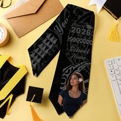 Hawaii Graduation Stole Custom Class 2026 Image Kakau Style