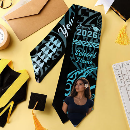 Hawaii Graduation Stole Custom Class 2026 Image Kakau Style