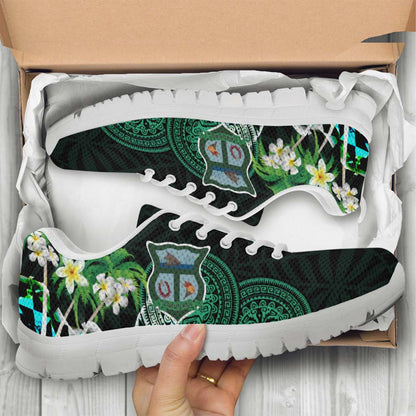 Tonga Sneakers - Takuilau College with Polynesian Patterns and Plumeria Flower