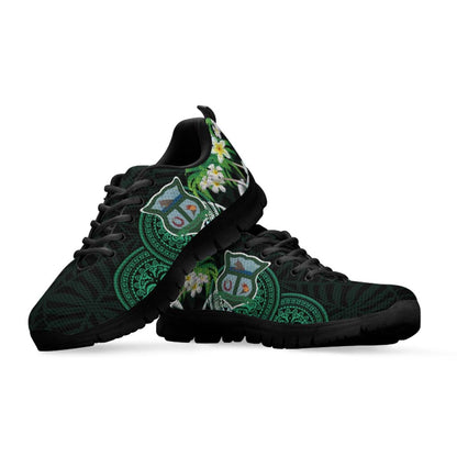 Tonga Sneakers - Takuilau College with Polynesian Patterns and Plumeria Flower