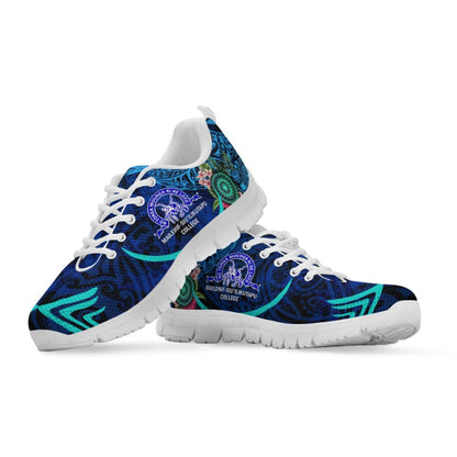 Tonga Sneakers - Mailefihi Siu'ilikutapu College with Polynesian Culture and Flower