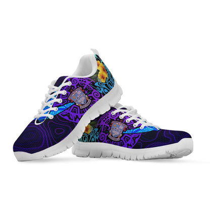 Tonga Sneakers - Chanel College with Polynesian Pattern Style and Flower