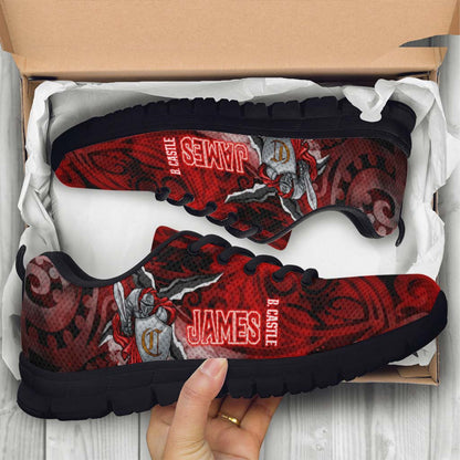 Hawaii Sneakers - James B. Castle High School Polynesian Tribal Pattern