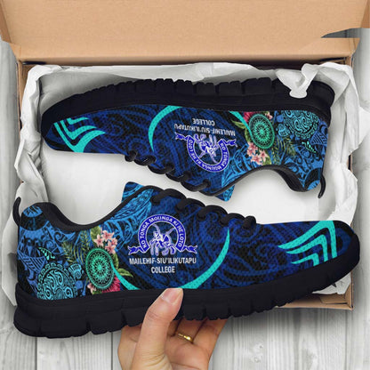Tonga Sneakers - Mailefihi Siu'ilikutapu College with Polynesian Culture and Flower