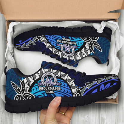 Tonga Sneakers - Tupou College Polynesian Tonga Pattern with Flower