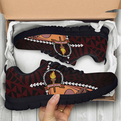 Tonga Sneakers - Beulah College Polynesian Pattern with Flower Tribal