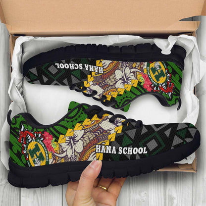 Hawaii Sneakers - Hana High & Intermediate School Polynesian Tribal Pattern