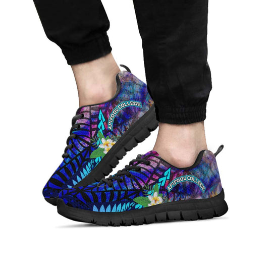 Tonga Sneakers - Apifo'ou College Polynesian with Tribal Turtle Plumeria and Tonga Style