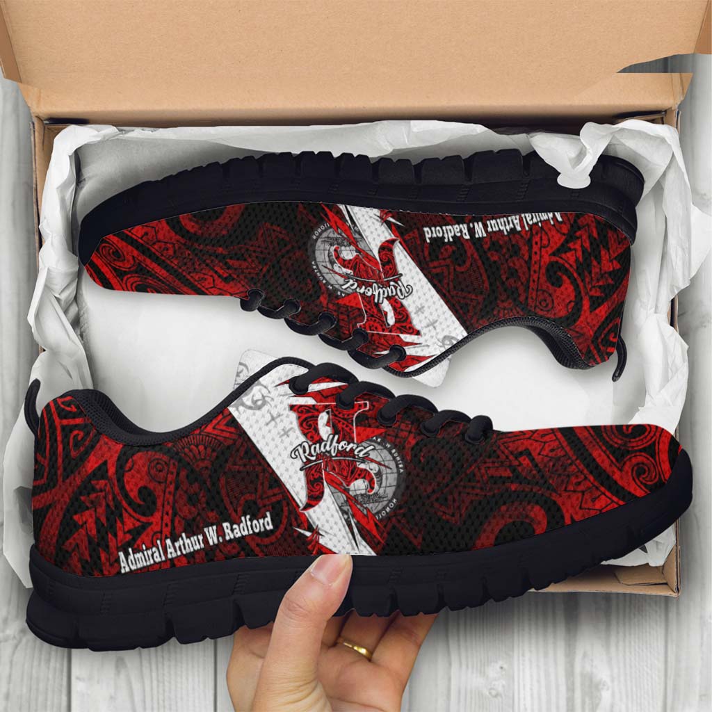 Hawaii Sneakers - Admiral Arthur W. Radford High School Tribal Pattern