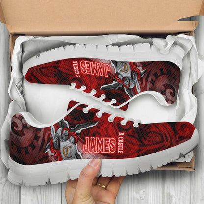 Hawaii Sneakers - James B. Castle High School Polynesian Tribal Pattern