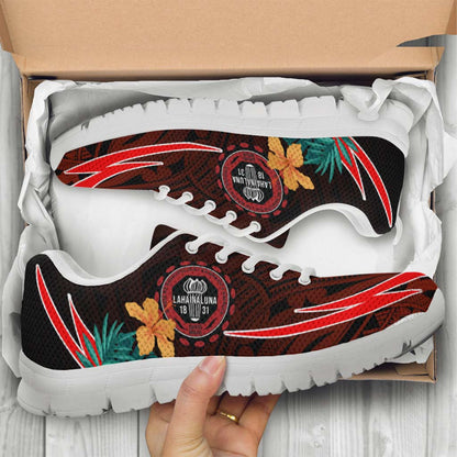 Hawaii Sneakers - Lahainaluna High School Polynesian Tribal Pattern