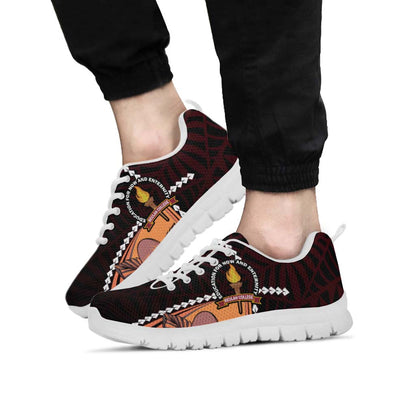 Tonga Sneakers - Beulah College Polynesian Pattern with Flower Tribal