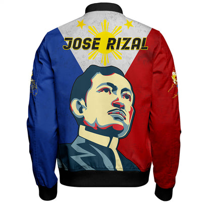 Philippines Filipinos Bomber Jacket Jose Rizal Flag Map Country Grunge