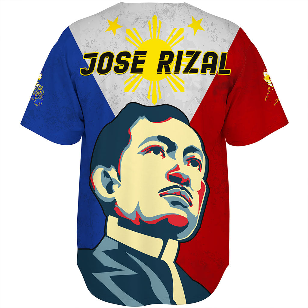 Philippines Filipinos Baseball Shirt Jose Rizal Flag Map Country Grunge