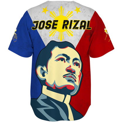 Philippines Filipinos Baseball Shirt Jose Rizal Flag Map Country Grunge