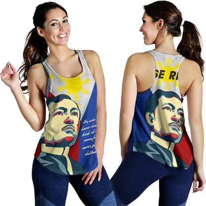 Philippines Filipinos Women Tank Jose Rizal Flag Map Country Grunge