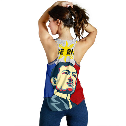 Philippines Filipinos Women Tank Jose Rizal Flag Map Country Grunge
