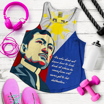 Philippines Filipinos Women Tank Jose Rizal Flag Map Country Grunge