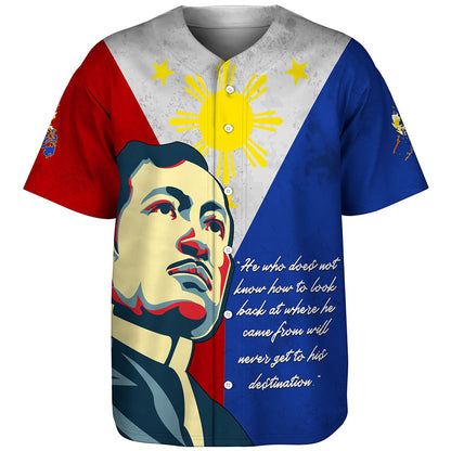 Philippines Filipinos Baseball Shirt Jose Rizal Flag Map Country Grunge