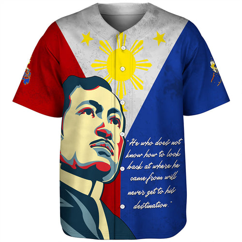 Philippines Filipinos Baseball Shirt Jose Rizal Flag Map Country Grunge