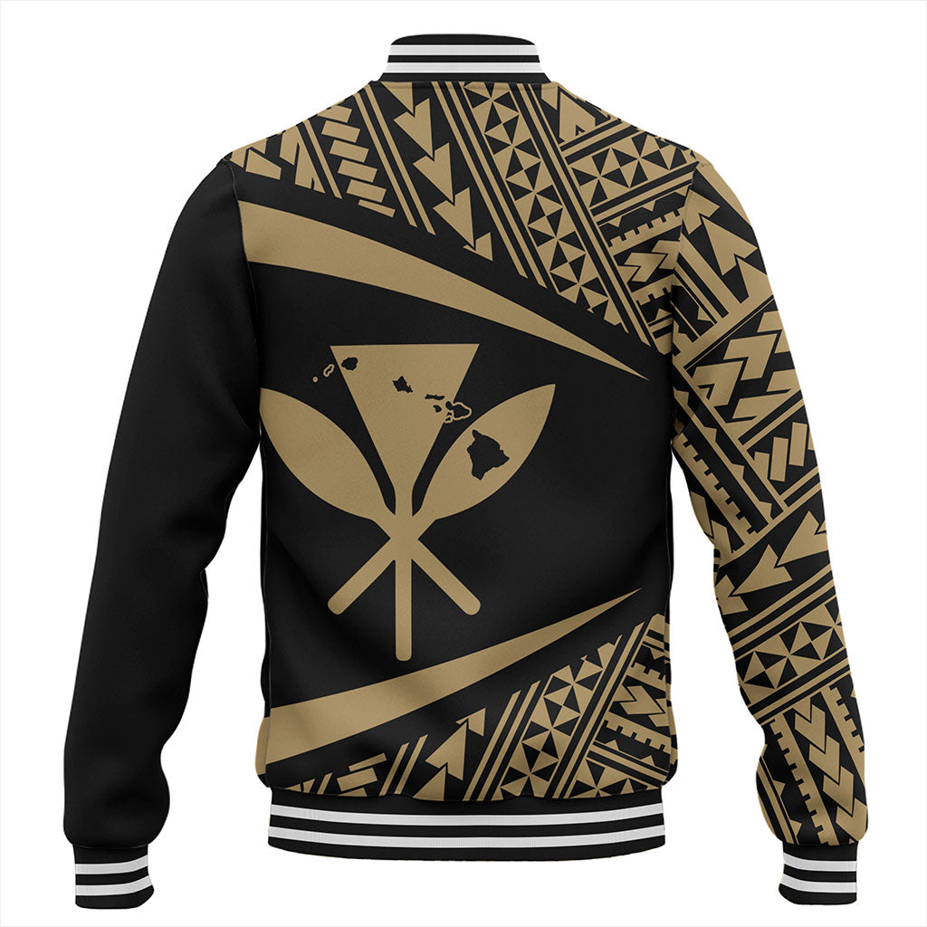 Hawaii Baseball Jacket Polynesian Tribal Pattern Round Style