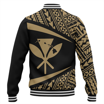 Hawaii Baseball Jacket Polynesian Tribal Pattern Round Style