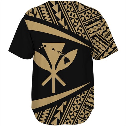 Hawaii Baseball Shirt Polynesian Tribal Pattern Round Style