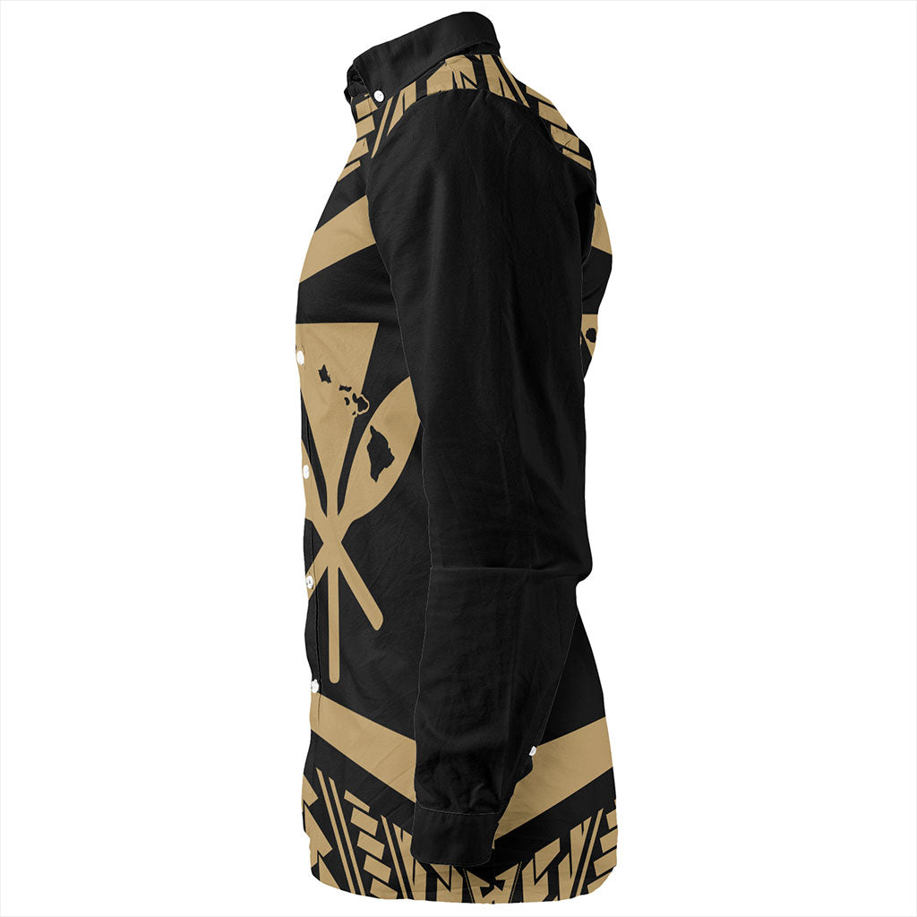 Hawaii Long Sleeve Shirt Polynesian Tribal Pattern Round Style