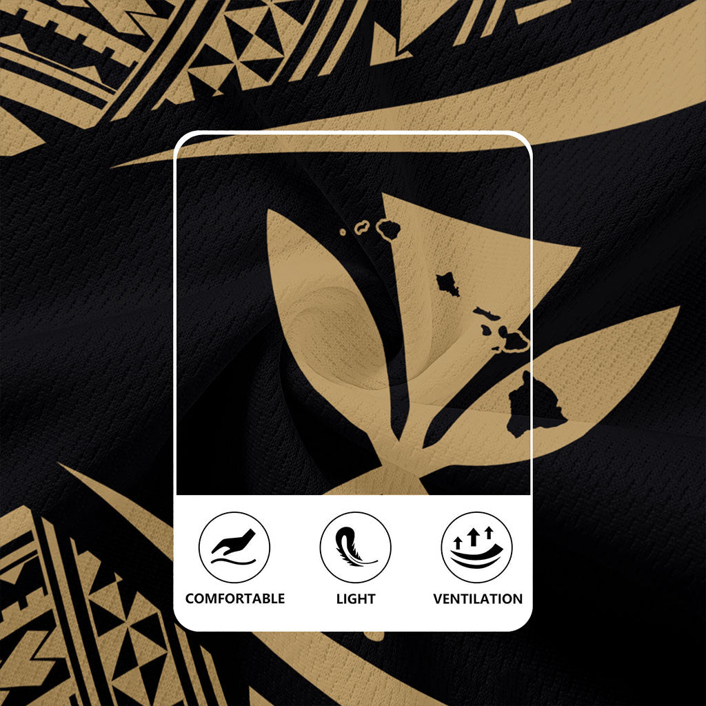 Hawaii Rugby Jersey Polynesian Tribal Pattern Round Style