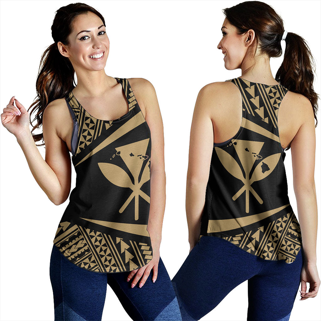 Hawaii Women Tank Polynesian Tribal Pattern Round Style