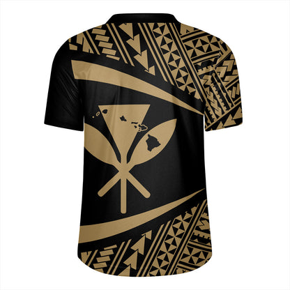 Hawaii Rugby Jersey Polynesian Tribal Pattern Round Style