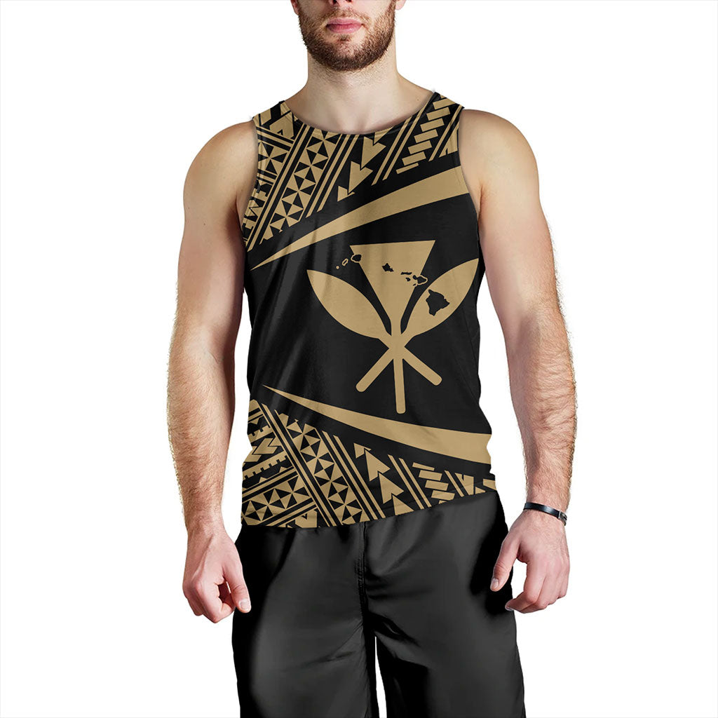 Hawaii Tank Top Polynesian Tribal Pattern Round Style