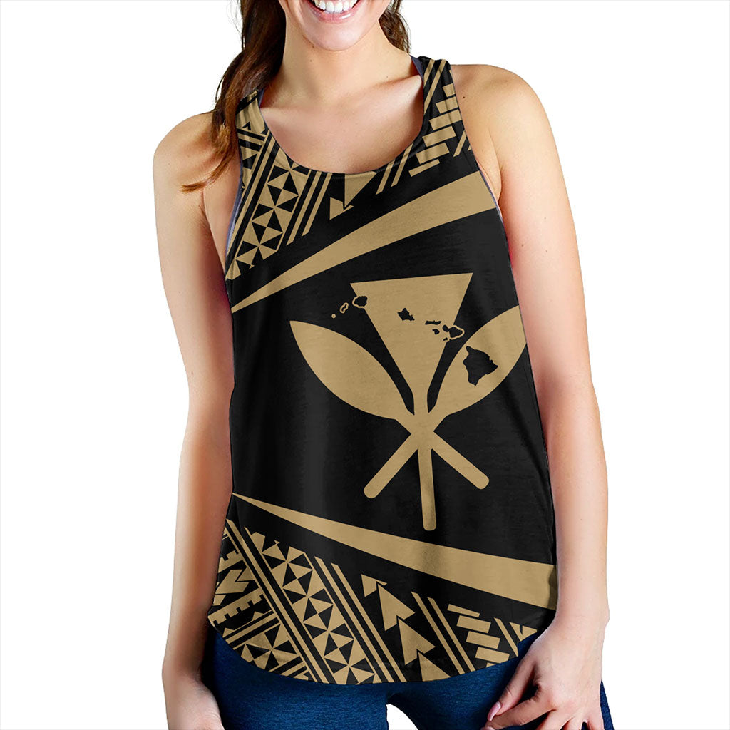 Hawaii Women Tank Polynesian Tribal Pattern Round Style